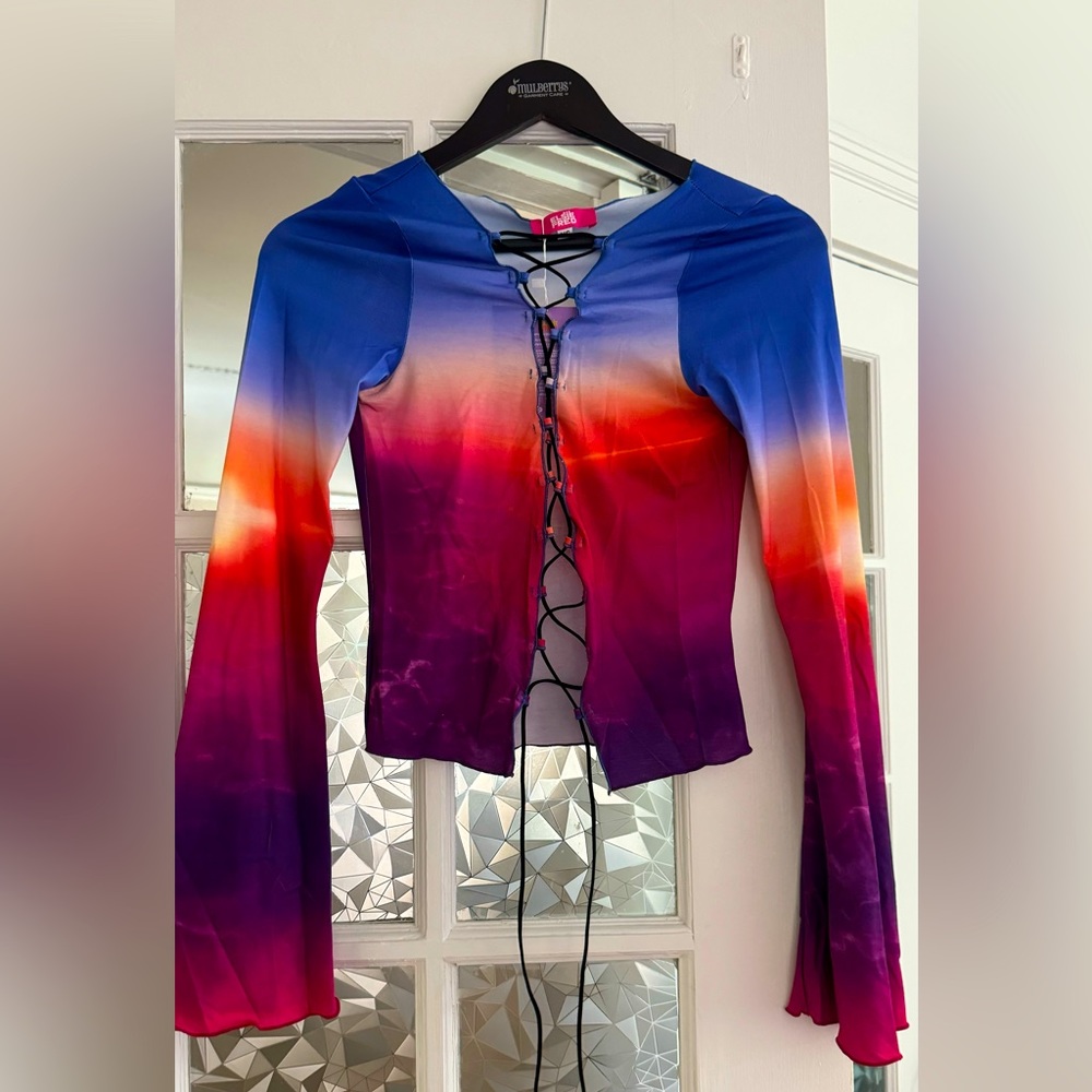 Elsie + Fred lace up top with long sleeves